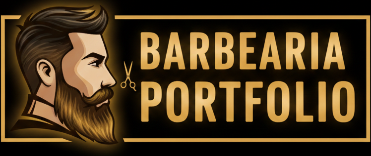 Logo Barbearia Portfolio retangular